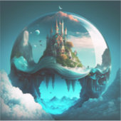 Castle in Crystal Ball Sticker (Voorkant)
