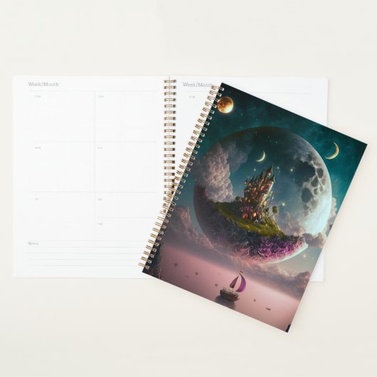 Castle in de moon Fantasy Art Planner (Display)