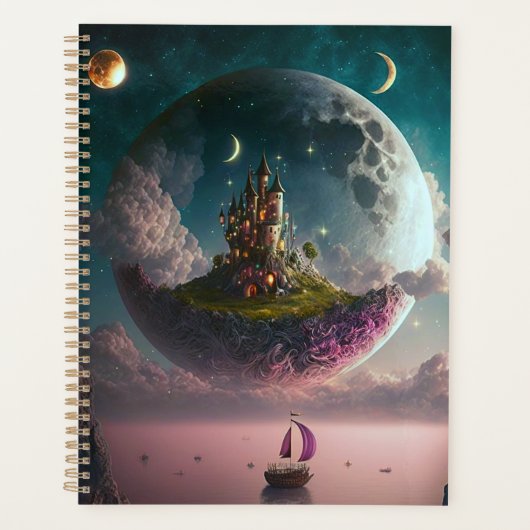 Castle in de moon Fantasy Art Planner (Voorkant)