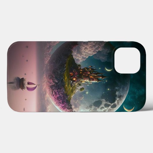 Castle in de Moon Fantasy Hoesje-Mate iPhone Case (Achterkant (horizontaal))