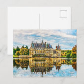 Castle in de reflectie van het najaar briefkaart (Voorkant / Achterkant)