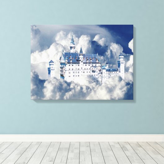 Castle in de wolken canvas afdruk (Insitu (Houten vloer))