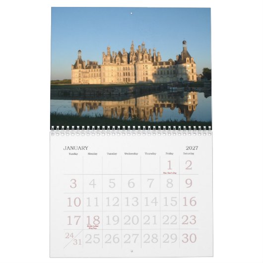 Castle in Europa en Japan Kalender (Jan 2027)