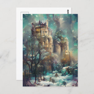 Castle in Forest, Fantasy Oerwoud, Magic Castle Briefkaart