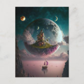 Castle in het Briefkaart Moon Fantasy Art (Voorkant)
