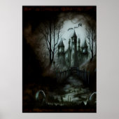 Castle in het donkere bos | AI Art Poster (Voorkant)