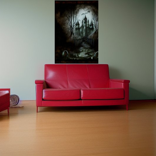 Castle in het donkere bos | AI Art Poster