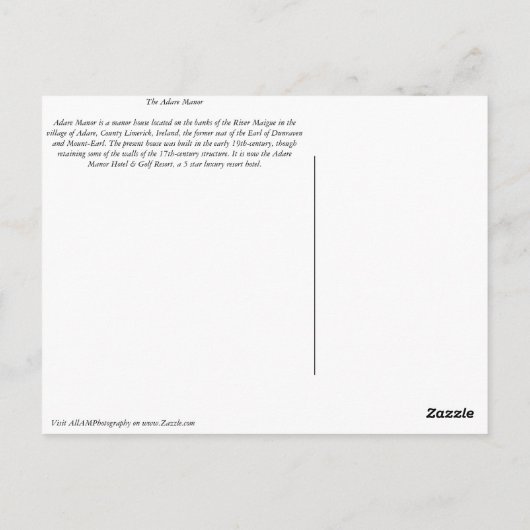 Castle in Ierland Briefkaart (Achterkant)