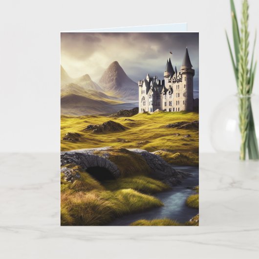CASTLE IN SCOTLAND ART BIRTHDAY CARDS KAART (Voorkant)