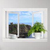 Castle in Scotland — Open Window Uitzicht aan de k Poster (Voorkant)