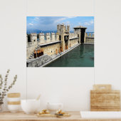 Castle in Sirmione, Lake Garda, Italië Poster (Keuken)