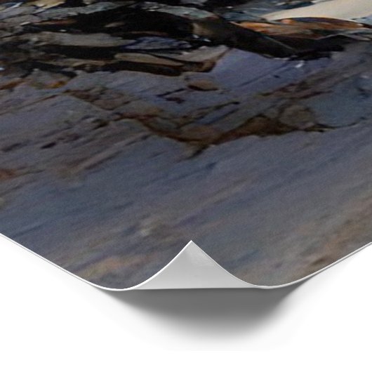 Castle in Snow, Retro Castle, kerstcadeau Poster (Hoek)