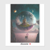 Castle in the Moon Fantasy Art Sticker (Vel)