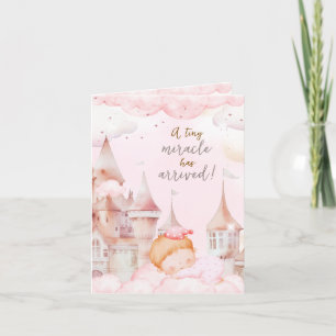 Castle In The Sky Girl Birth Announcement Card Aankondiging