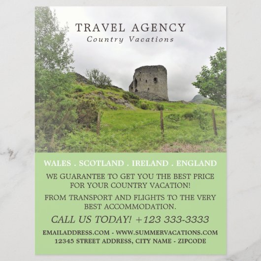 Castle Landscape, Travel Agency Advert Flyer (Voorkant)