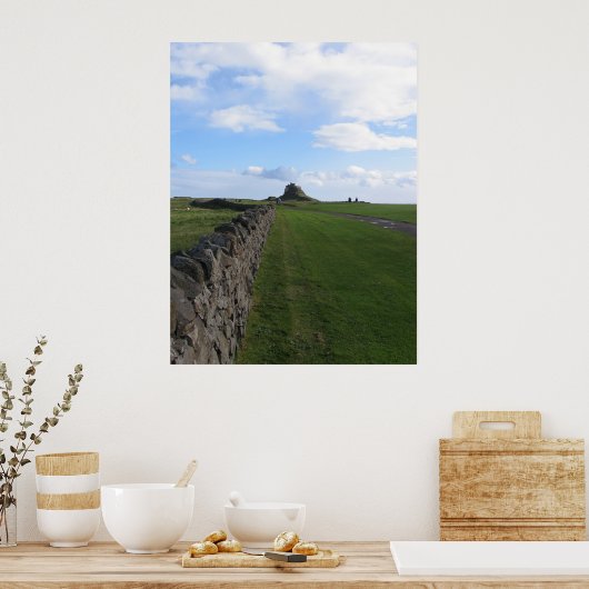 Castle Lindisfarne op het Heilige eiland Poster (Keuken)