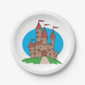 Castle met vlaggen papieren bordje (Voorkant)