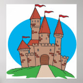 Castle met vlaggen poster (Voorkant)