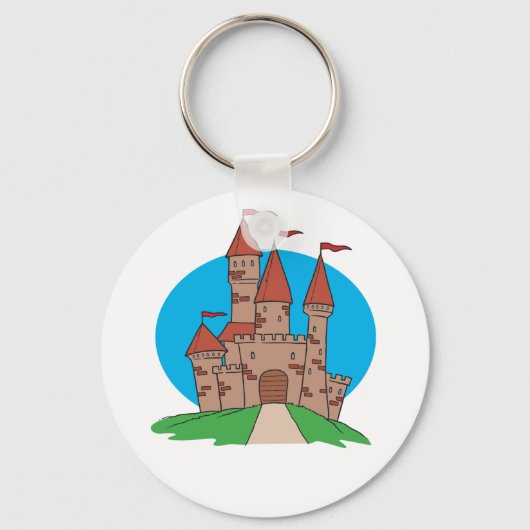 Castle met vlaggen sleutelhanger (Voorkant)