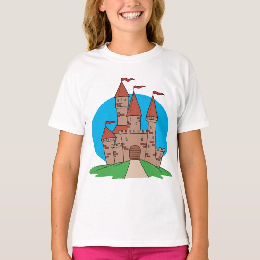 Castle met vlaggen t-shirt (Voorkant)