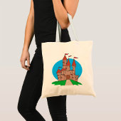 Castle met vlaggen tote bag
