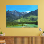 Castle Mountain en Bow River, Banff Alberta Canvas Afdruk (Insitu (Woonkamer))
