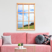 Castle naar het Zee 3D-effect Uitzicht Afbeelding Canvas Afdruk (Insitu (Woonkamer))