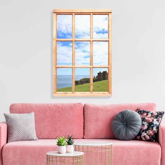 Castle naar het Zee 3D-effect Uitzicht Afbeelding Canvas Afdruk (Insitu (Woonkamer))