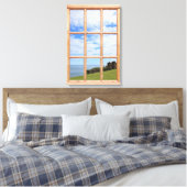 Castle naar het Zee 3D-effect Uitzicht Afbeelding Canvas Afdruk (Insitu (Slaapkamer))