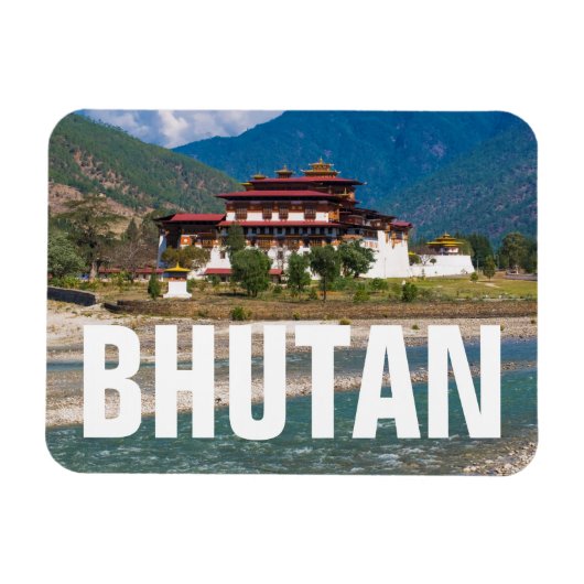 Castle of Punakha, Bhutan, Asia Magneet (Horizontaal)