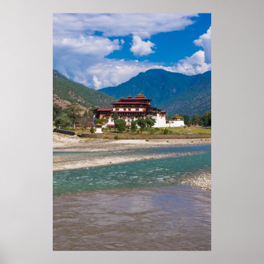 Castle of Punakha, Bhutan, Asia Poster (Voorkant)