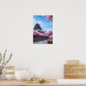 Castle of the Cherry Blossom Poster (Keuken)