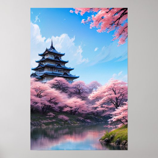 Castle of the Cherry Blossom Poster (Voorkant)