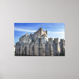 Castle of the Counts in Gent Canvas Afdruk