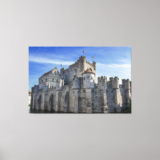 Castle of the Counts in Gent Canvas Afdruk (Voorkant)