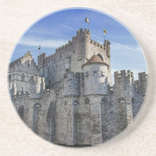 Castle of the Counts in Gent Zandsteen Onderzetter