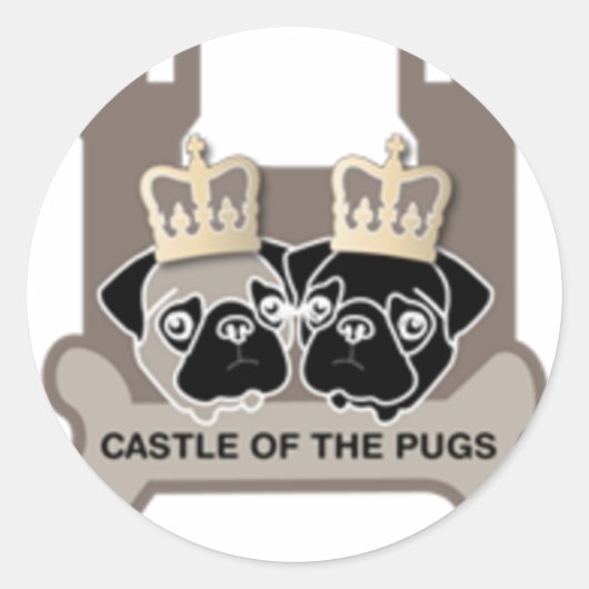 castle of the pugs sticker doorzichtig (Voorkant)