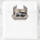 castle of the pugs sticker doorzichtig (Tas)