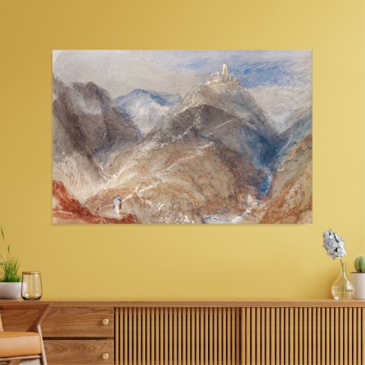 Castle on Height near Geneva Canvas Afdruk (Insitu (Woonkamer))