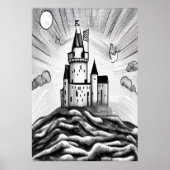 Castle op de heuvel | AI Art Poster (Voorkant)