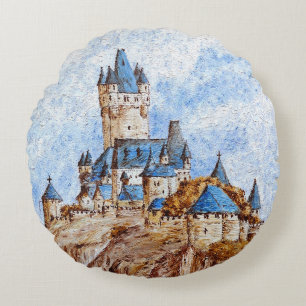 Castle op de Rijn Rond Kussen