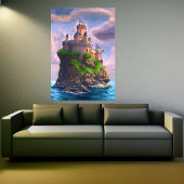 Castle op het gesteente | AI Art Poster