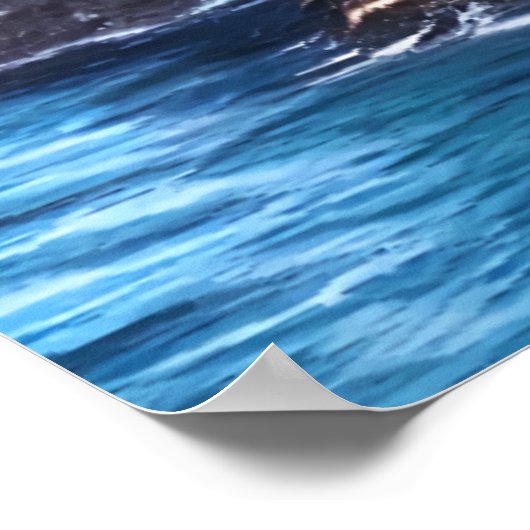 Castle op het gesteente | AI Art Poster (Hoek)