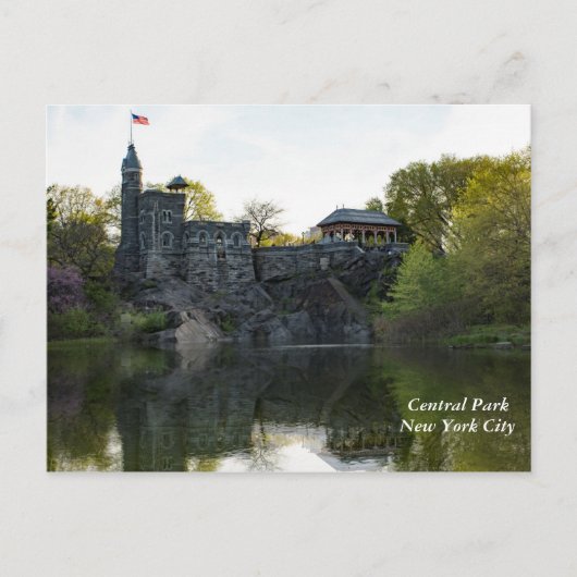 Castle op het meer briefkaart (Voorkant)