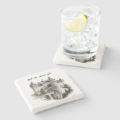 Castle Owl Be Seeing You Stenen Onderzetter (Zijkant)