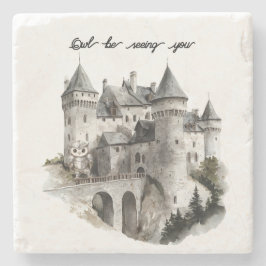 Castle Owl Be Seeing You Stenen Onderzetter