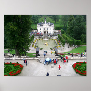 Castle Park Linderhof in Beieren, Duitsland Poster