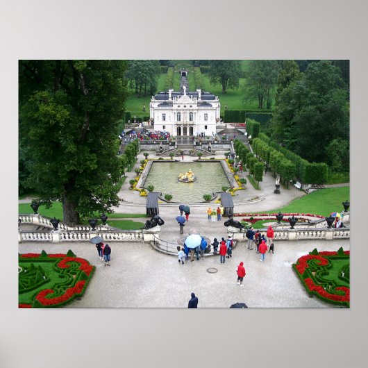 Castle Park Linderhof in Beieren, Duitsland Poster (Voorkant)