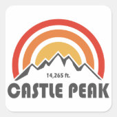 Castle Peak Vierkante Sticker (Voorkant)