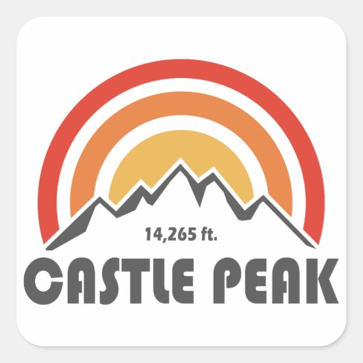 Castle Peak Vierkante Sticker (Voorkant)